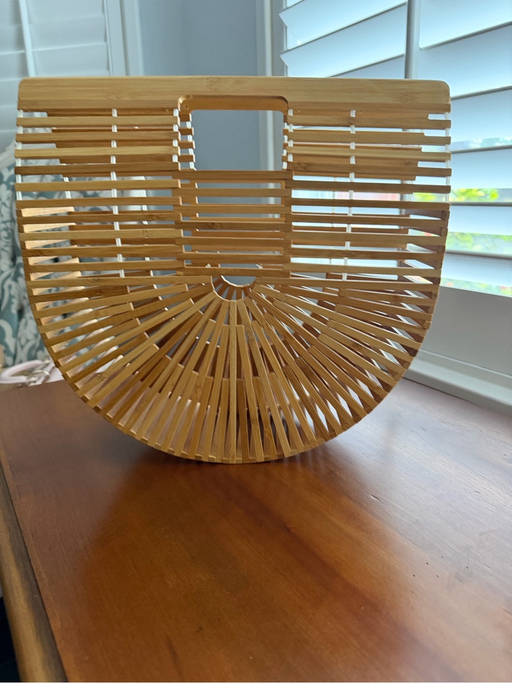 Bamboo Half-Moon Handbag - Natural